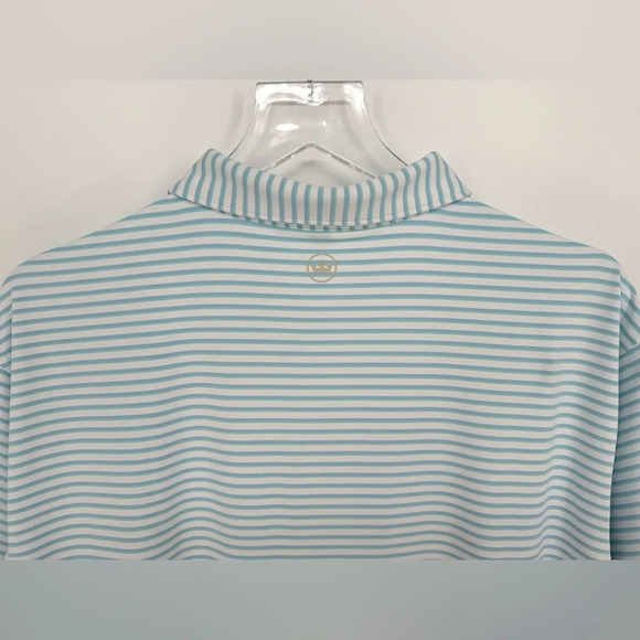 NWT Peter Millar Crown Crafted Performance Jersey Polo Shirt Turquoise Stripe XL - Picture 5 of 10